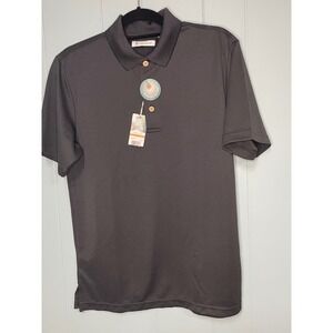 Cubavera Polo Shirt Mens Small Jet Black New Moisture Wicking Textured Polo